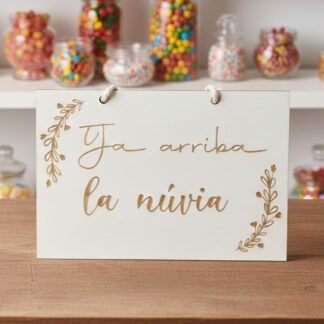 Cartell de boda ja arriba la núvia